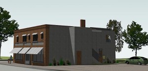 Northeast view of the Green & Main Pilot Project
