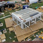 Aerial photo of Florida International University's U.S. Department of Energy Solar Decathlon 2011 entry.