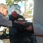 The installation of the H2OG, one of the 7 stormwater management practices.